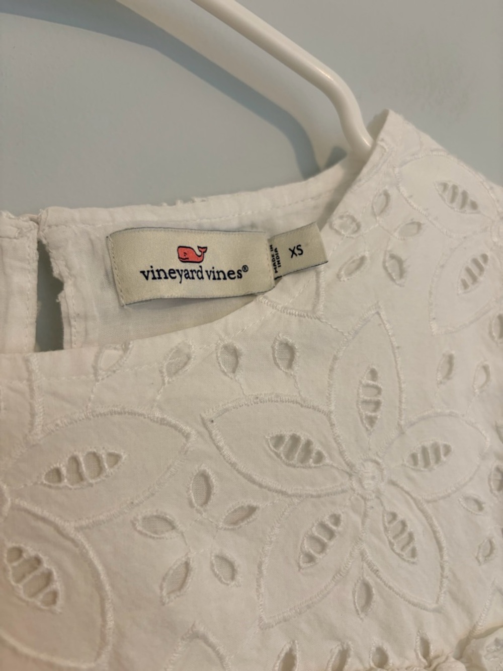 Vineyard Vines White Eyelet Peplum Top - Picture 5 of 9